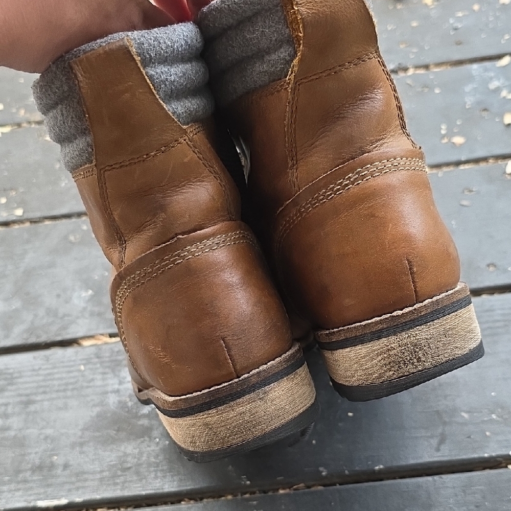 Kodiak Women's Brown Leather Boots with Gray Details - Picture 4 of 13